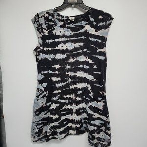 NEW XCVI Mind Set 100% linen A-Line Dress Womens Size Medium Tie Dye Pockets